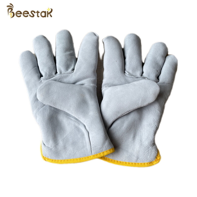 comprare Guanti spessi dell'ape della pelle di pecora di inverno del doppio bianco di colore per le industrie di apicoltura fabbricazione online