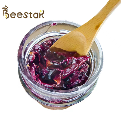 comprare Miele crudo puro Miele di api naturale Nessun additivo Petali di rosa Marmellata con miele Salsa di tè Miele aromatizzato a rosa fabbricazione online