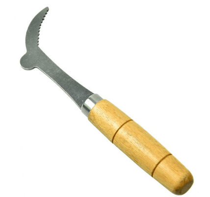 comprare Lo strumento speciale dell'alveare ha curvato il breve coltello scoperchiante di acciaio inossidabile con la maniglia di legno fabbricazione online