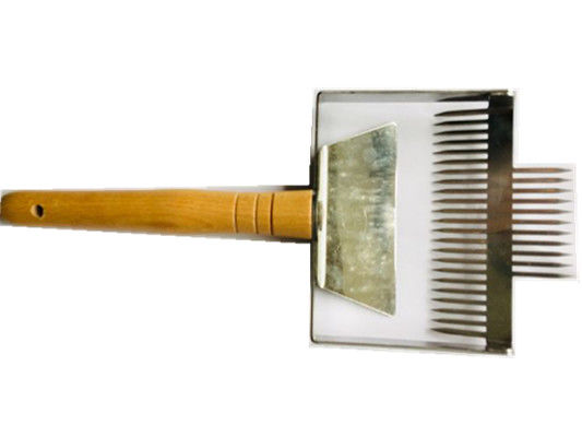 comprare Un acciaio inossidabile doppio Honey Uncapping Fork intestato di 23 aghi con la maniglia di legno fabbricazione online