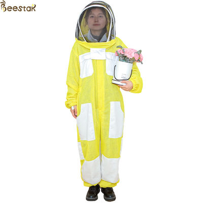 comprare 3 strati Abiti da apicoltura gialli Abito da apicoltura apicoltura ventilato fabbricazione online