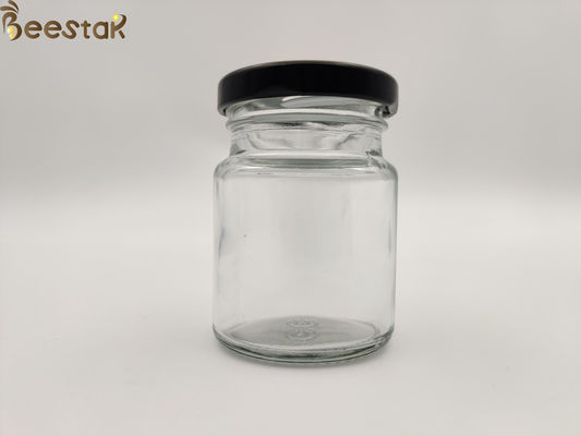 comprare bottiglia del nido dell'uccello di 50ml 75ml intorno a Honey Pot Glass Container Bottles di vetro con il coperchio nero fabbricazione online