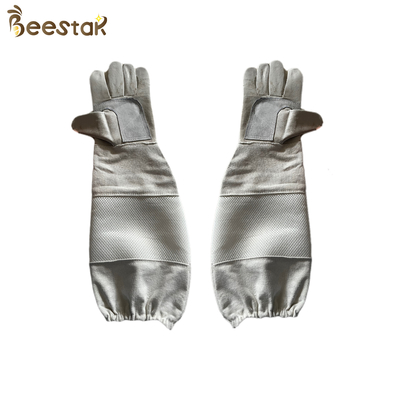 Tela e Mesh Longsleeve Sheepskin Beekeeping Gloves spessi con lo strato respirabile