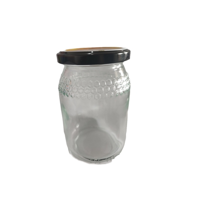 Nuovo Honey Jar di vetro 380ml per Honey Packaging With Metal Lid