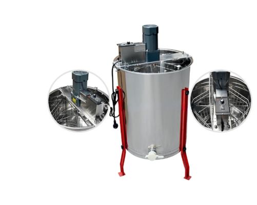 Estrattore di miele in acciaio inossidabile a 4 cornici con spessore di 1,1 mm 42*26 cm Cesto interno e 47*63 cm Serbatoio di miele per api