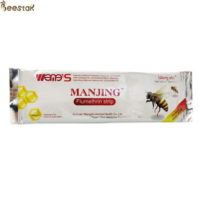 Wangshi Bee Medicine Manjing Flumethrin Strip Varroa Acari Trattamento per api 20 strisce/ sacchetto