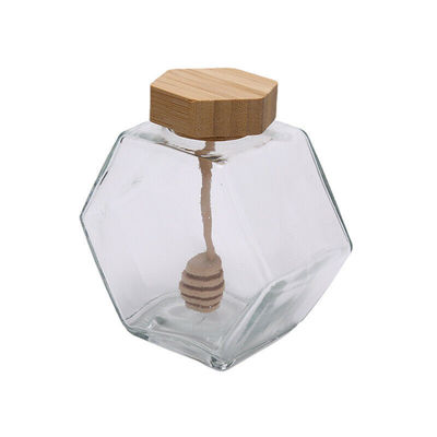 Bottiglie & barattoli di immagazzinamento nel barattolo della salsa di Honey Jar And Spoon Jam del vetro trasparente 380ML